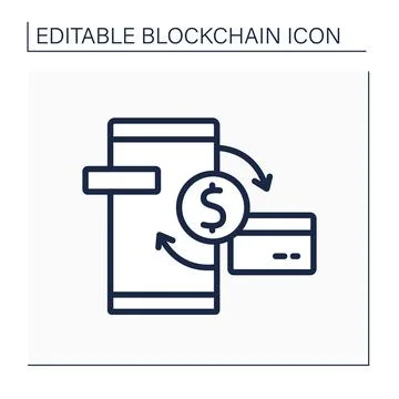 Transaction line icon Illustrazione stock