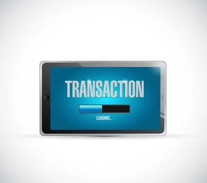 Transaction loading bar on a tablet Illustrazione stock