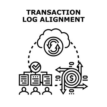 Transaction log alignment concept for cloud computing Stockillustratie