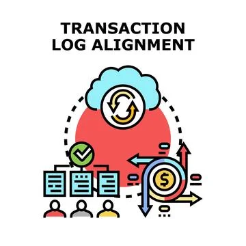 Transaction log alignment concept for cloud computing Stock Illustration