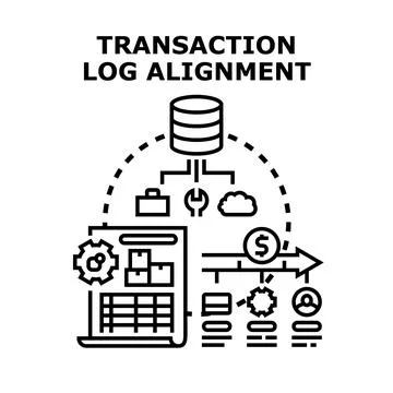 Transaction log alignment optimizing database management process 库存插图