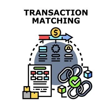 Transaction matching financial data processing and verification イラスト素材