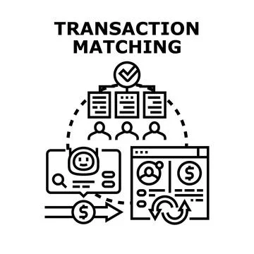 Transaction matching process for digital business operations Stock Illustration