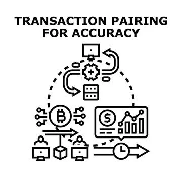 Transaction pairing for accuracy in financial processing Stock Illustration
