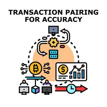 Transaction pairing for accuracy in financial processing Stock Illustration