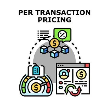 Per transaction pricing with cost meter and financial data analytics Stock Illustration