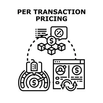 Per transaction pricing with cost meter and financial data analytics Ilustração Stock