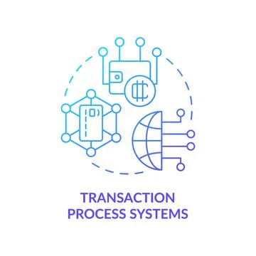 Transaction process systems blue gradient concept icon Illustrazione stock