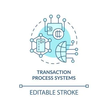 Transaction process systems turquoise concept icon Illustrazione stock