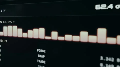 Transaction stream with various hexadecimal codes such as SWAP, FORGE, TRADE Stock Footage 333450461