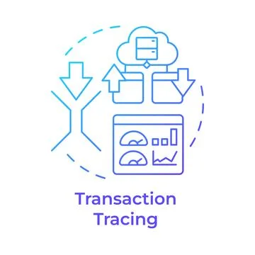 Transaction tracing blue gradient concept icon Stock Illustration