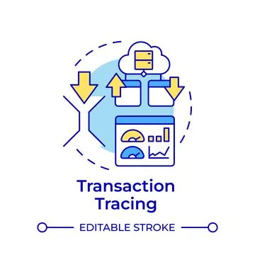 Transaction tracing multi color concept icon Stock Illustration