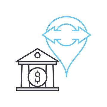 Transaction tracker line icon, outline symbol, vector illustration, concept sign Stock Illustration