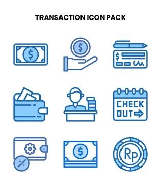 Transaction Two Colour Bundle Icons Pack Stock Illustration