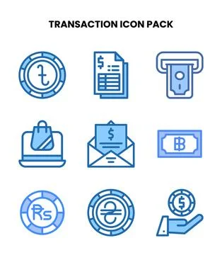 Transaction Two Colour Design Icons Pack Stock Illustration