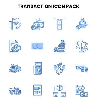 Transaction Two Colour Graphics Icons Pack Stock Illustration