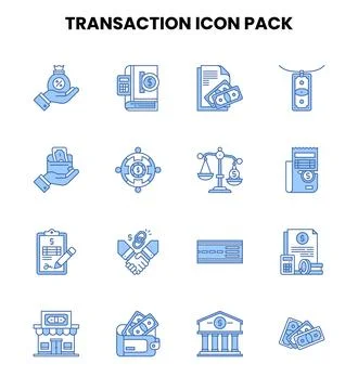 Transaction Two Colour Icons Pack Illustrazione stock