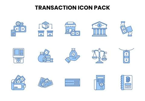Transaction Two Colour Scalable Icons Pack Stock Illustration