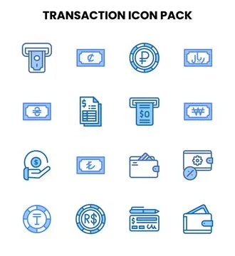 Transaction Two Colour Scalable Icons Pack Stock Illustration