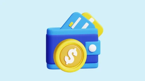 Transaction Wallet animated 3d icon. Stock Footage 289453379