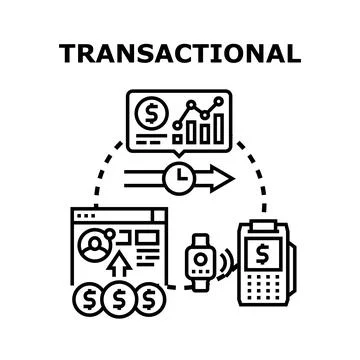 Transactional business process concept vector illustration Stock Illustration