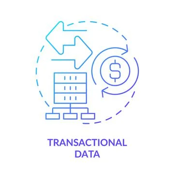 Transactional data blue gradient concept icon Stock Illustration