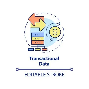 Transactional data concept icon Illustrazione stock