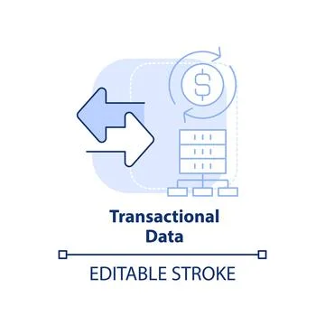 Transactional data light blue concept icon Stock Illustration