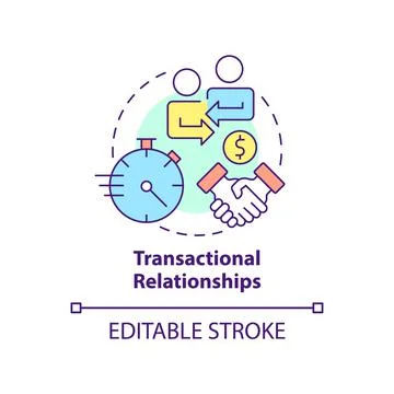 Transactional relationships concept icon Stock Illustration