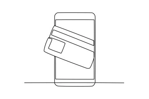 Transactions can be done using a cellphone Stock Illustration