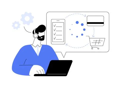 Transactions processing abstract concept vector illustration. Stock Illustration