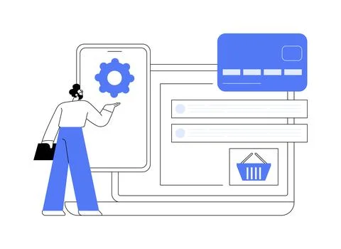 Transactions processing isolated cartoon vector illustrations. Illustrazione stock