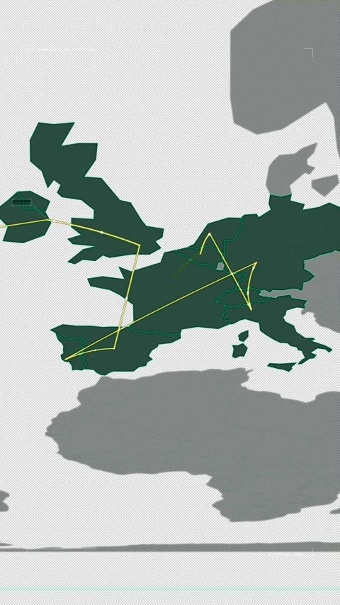 Transatlantic Financial Bridge Map - 9:16 Stockbeeldmateriaal 331741006