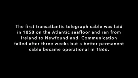 Transatlantic Telegraph Cable with Text Vídeo Stock 259074169