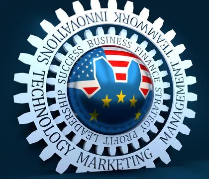 Transatlantic trade concept Stock Illustration