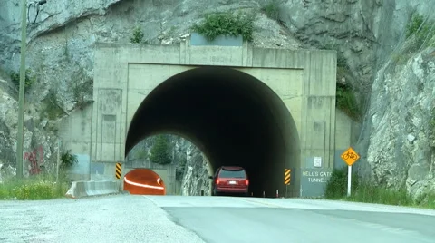 TransCanada Highway Hells Gate Tunnel  Stock Footage 909032