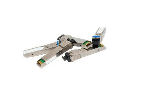 Transceiver Module. A transceiver device used in computer networking and auto Stock Photos