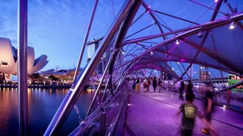 Transcending Time Helix Bridge in Mesmerizing Timelapse Stock Footage 254298126