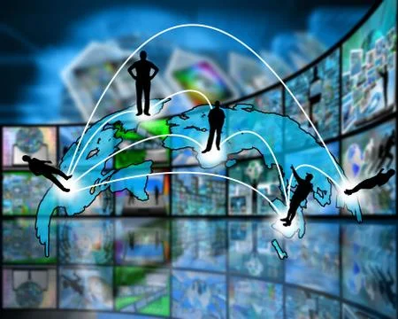 Transcontinental transmission of data Stockillustratie