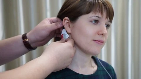 Transcranial magnetic stimulation of the head. Stock Footage 81416666