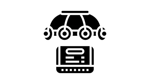 Transcranial stimulation device glyph icon animation Stock Footage 326139347
