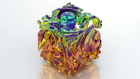 Transculent 3D Cube 9 4K Stockbeeldmateriaal 265862797