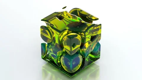 Transculent Green Cube Background 4K Stock Footage 271629517