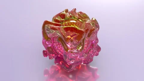 Transculent Pink 3D Form 16 4K Stock Footage 267587223