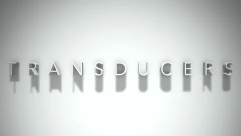 Transducers 3D title animation with shadows on a white background Stock Footage 297467134