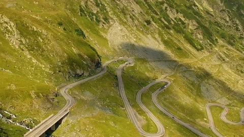 Transfagarasan mountain road Stock Footage 92936267