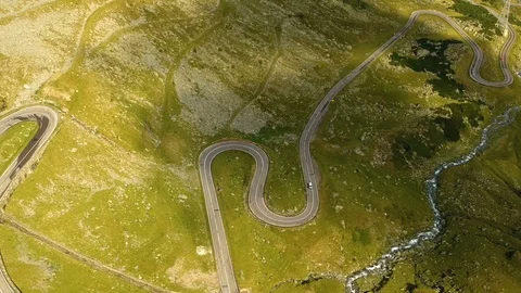 Transfagarasan mountain road Stock Footage 92936440