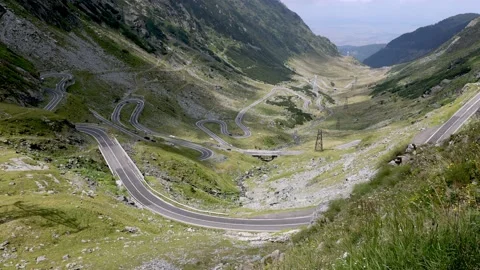 The transfaragasan road in the carpathian of romania Stock Footage 165114553