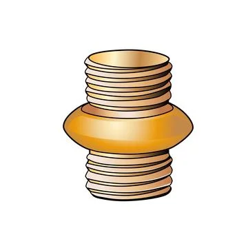 Transfer adapter with o ring bulkhead coupling braze tubing vector illustration Stock Illustration