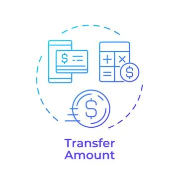 Transfer amount gradient outline concept icon Stock Illustration